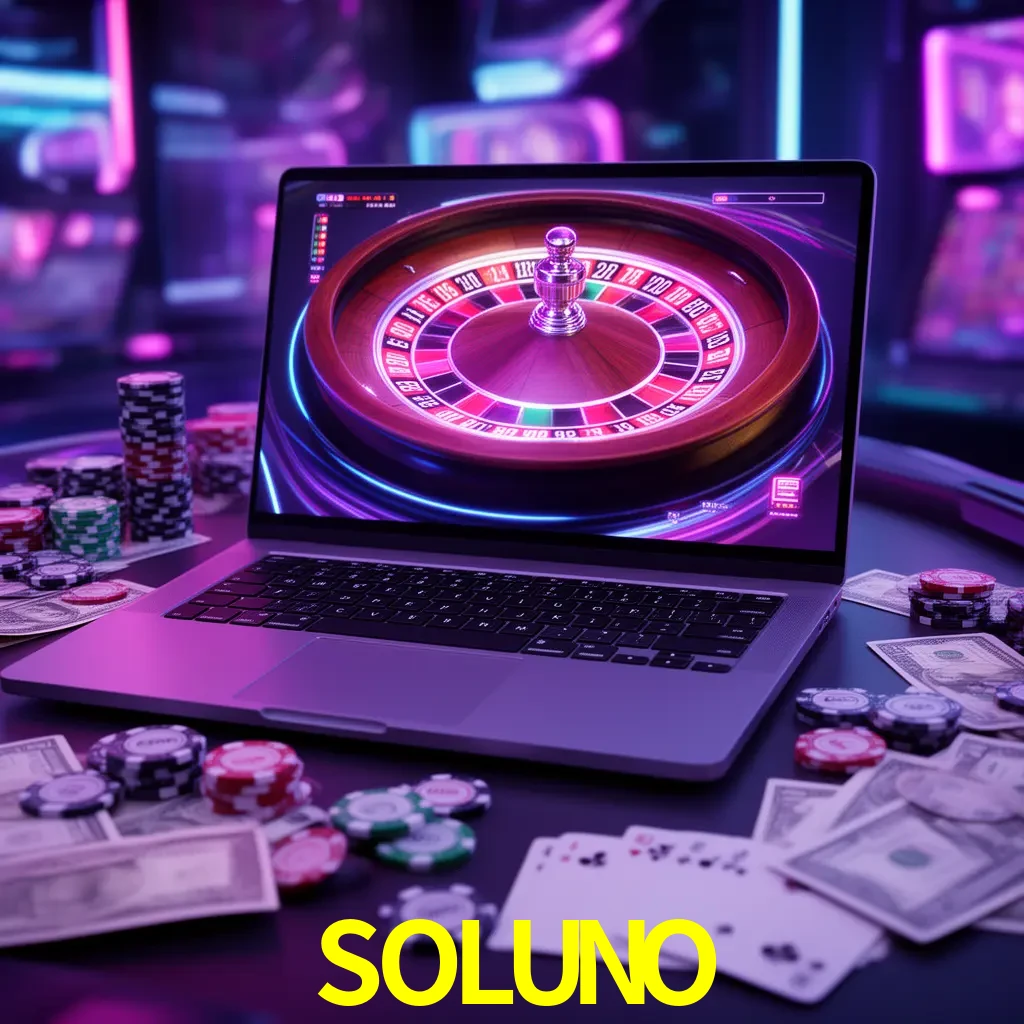 Centro móvil SOLUNO con casino, cajero, bonos, app y acceso de cuenta para México